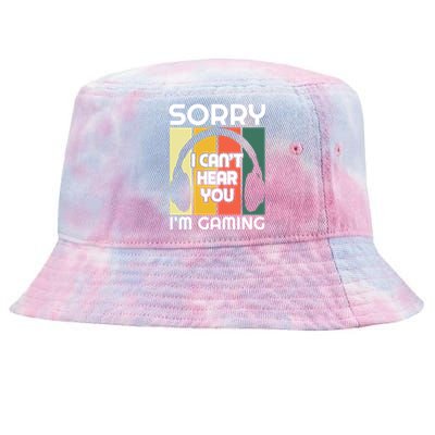 Sorry I Can't Hear You I'm Gaming Funny Gamer Vintage Retro Funny Gift Tie-Dyed Bucket Hat