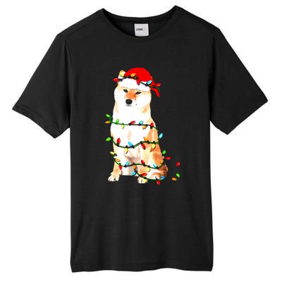 Shiba Inu Christmas Dog Lover Puppy Lights Xmas Tall Fusion ChromaSoft Performance T-Shirt