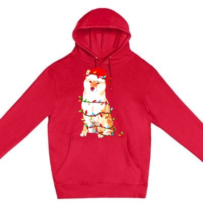 Shiba Inu Christmas Dog Lover Puppy Lights Xmas Premium Pullover Hoodie