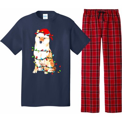 Shiba Inu Christmas Dog Lover Puppy Lights Xmas Pajama Set