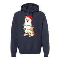 Shiba Inu Christmas Dog Lover Puppy Lights Xmas Premium Hoodie