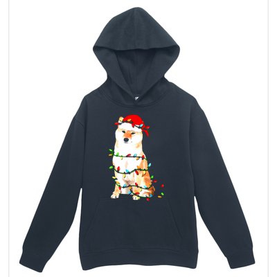 Shiba Inu Christmas Dog Lover Puppy Lights Xmas Urban Pullover Hoodie