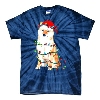 Shiba Inu Christmas Dog Lover Puppy Lights Xmas Tie-Dye T-Shirt