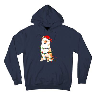 Shiba Inu Christmas Dog Lover Puppy Lights Xmas Tall Hoodie