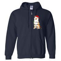 Shiba Inu Christmas Dog Lover Puppy Lights Xmas Full Zip Hoodie