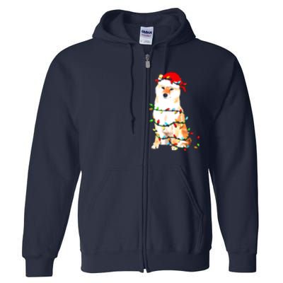 Shiba Inu Christmas Dog Lover Puppy Lights Xmas Full Zip Hoodie