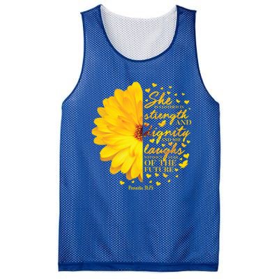 She Is Clothed In Strength And Dignity Christian Verse Funny Gift Mesh Reversible Basketball Jersey Tank