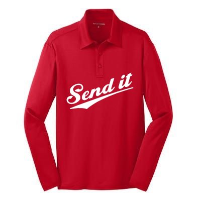 Sent It Classic Logo Silk Touch Performance Long Sleeve Polo