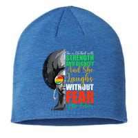 She Is Clothed Strength Dignity Laughs Without Fear Future Funny Gift Sustainable Beanie