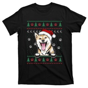 Shiba Inu Christmas Ugly Sweater Funny Dog Lover Xmas T-Shirt