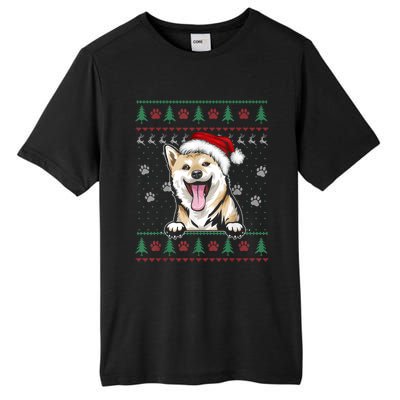 Shiba Inu Christmas Ugly Sweater Funny Dog Lover Xmas Tall Fusion ChromaSoft Performance T-Shirt