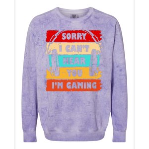 Sorry I Can't Hear You I'm Gaming Retro Colorblast Crewneck Sweatshirt