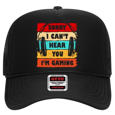 Sorry I Can't Hear You I'm Gaming Retro Trucker Hat