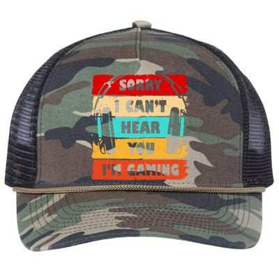 Sorry I Can't Hear You I'm Gaming Retro Retro Rope Trucker Hat Cap