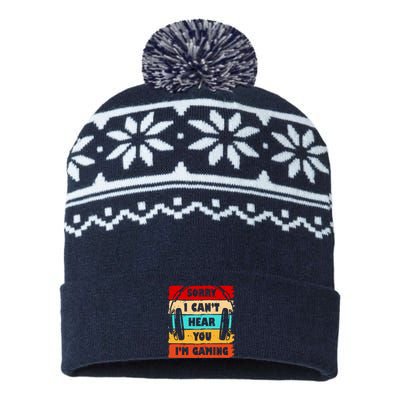 Sorry I Can't Hear You I'm Gaming Retro USA-Made Snowflake Beanie