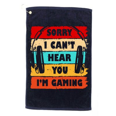 Sorry I Can't Hear You I'm Gaming Retro Golf Towel