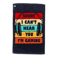 Sorry I Can't Hear You I'm Gaming Retro Golf Towel