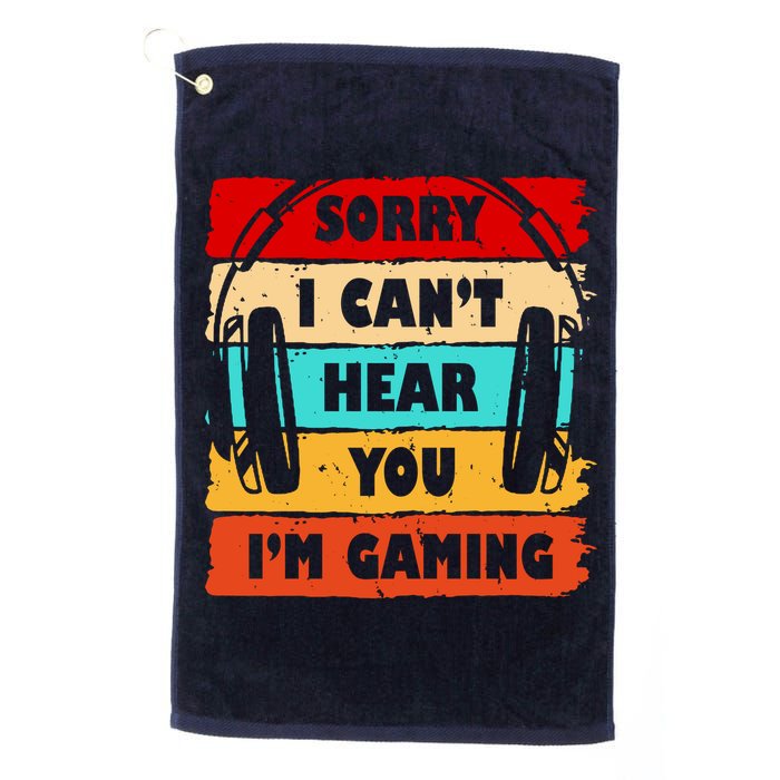 Sorry I Can't Hear You I'm Gaming Retro Golf Towel