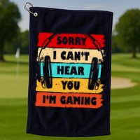 Sorry I Can't Hear You I'm Gaming Retro Golf Towel