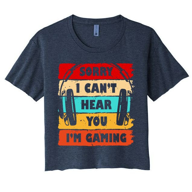 Sorry I Can't Hear You I'm Gaming Retro Crop Top