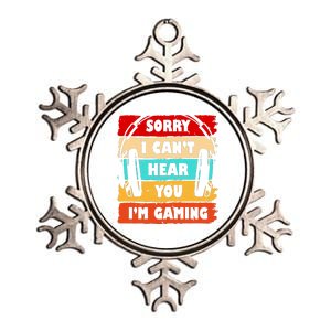 Sorry I Can't Hear You I'm Gaming Retro Metallic Star Ornament