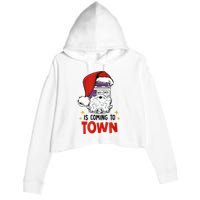 SaniCloth Is Coming To Town Funny Christmas Nurse Nursing Crop Fleece Hoodie