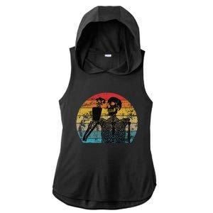 Skeleton Ing Coffee Lover Funny Halloween Skull Gift Ladies PosiCharge Tri-Blend Wicking Draft Hoodie Tank