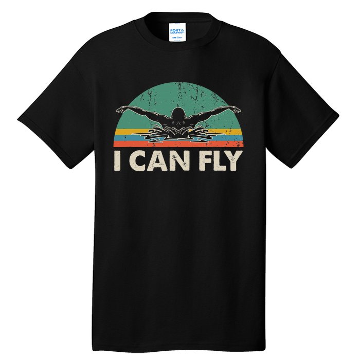 Swimming I Can Fly vintage team coach Tall T-Shirt