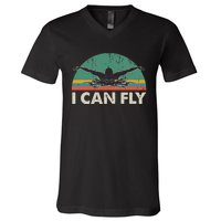 Swimming I Can Fly vintage team coach V-Neck T-Shirt