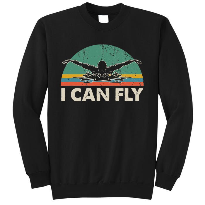 Swimming I Can Fly vintage team coach Tall Sweatshirt