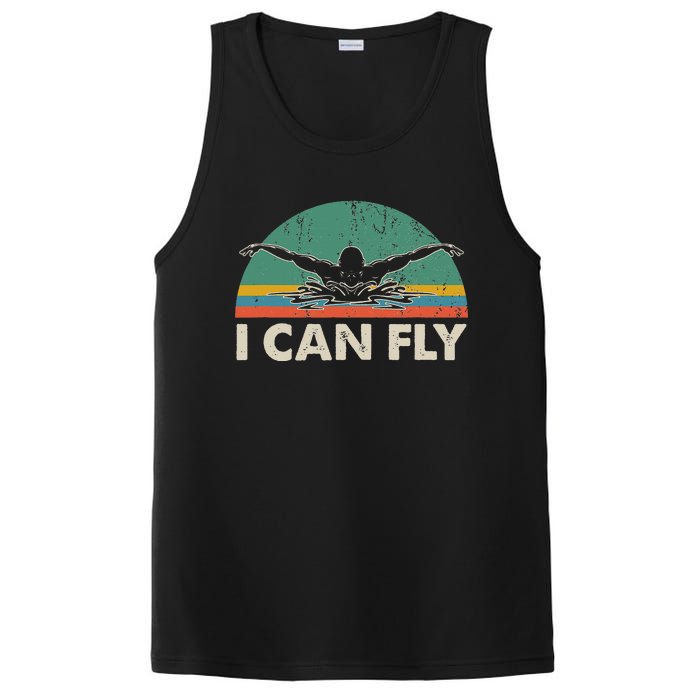 Swimming I Can Fly vintage team coach PosiCharge Competitor Tank