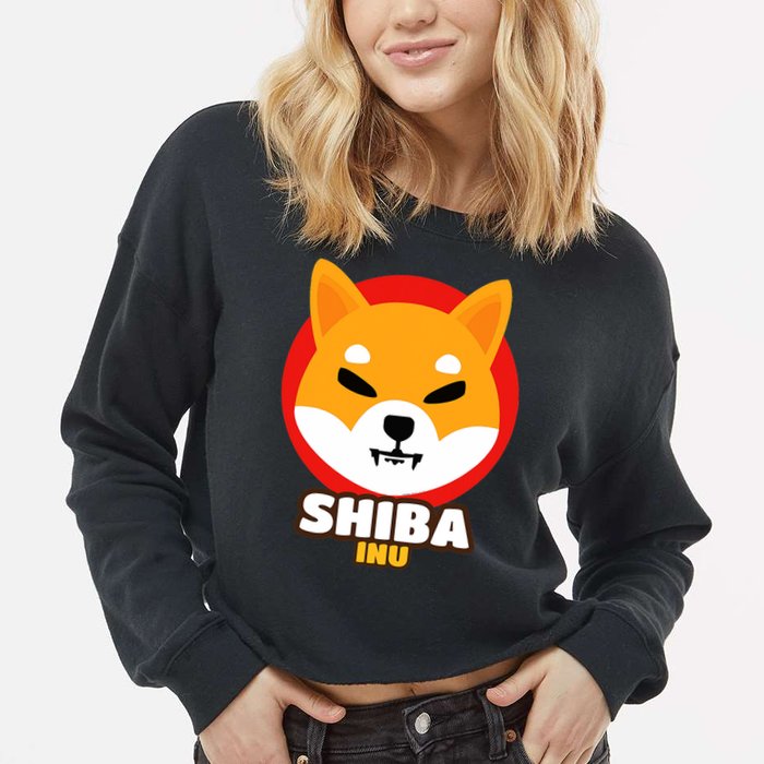 Shiba Inu Coin Crypto Token Cryptocurrency Wallet Shiba Army Cropped Pullover Crew