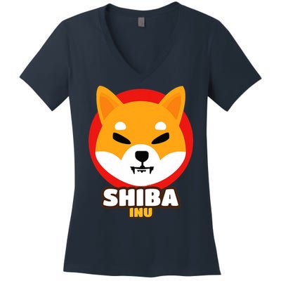 Shiba Inu Coin Crypto Token Cryptocurrency Wallet Shiba Army Women's V-Neck T-Shirt