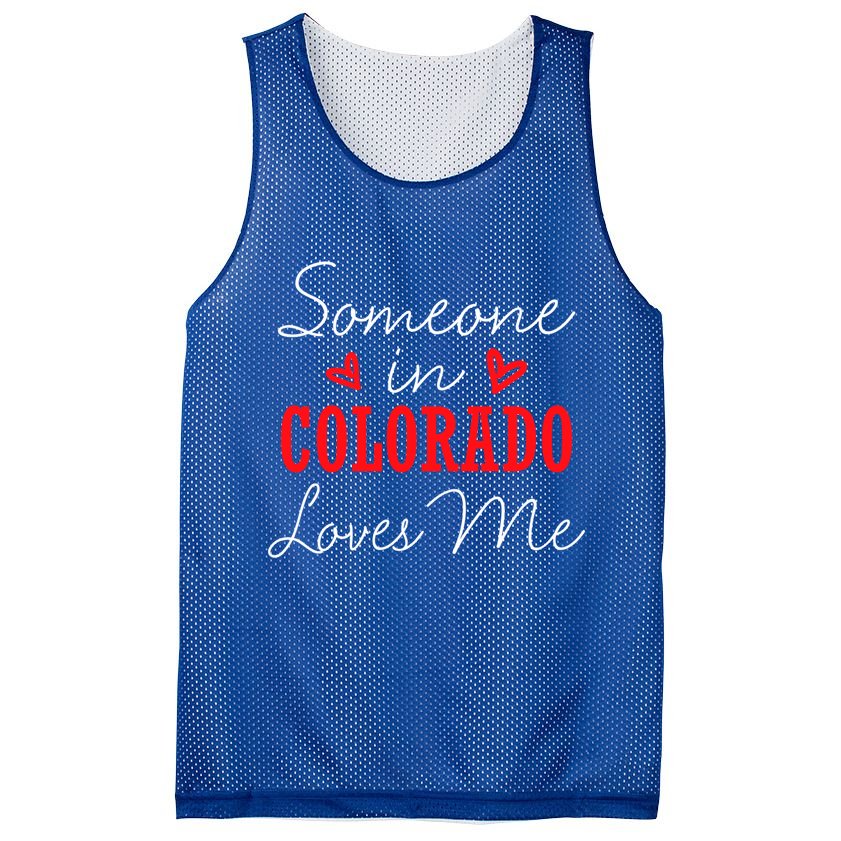 Someone In Colorado Loves Me Relationship Couple Gift Mesh Reversible Basketball Jersey Tank