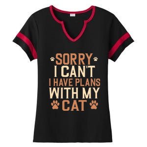 Sorry I Cant I Have Plans With My Cat Ladies Halftime Notch Neck Tee