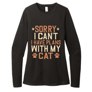 Sorry I Cant I Have Plans With My Cat Womens CVC Long Sleeve Shirt