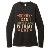 Sorry I Cant I Have Plans With My Cat Womens CVC Long Sleeve Shirt