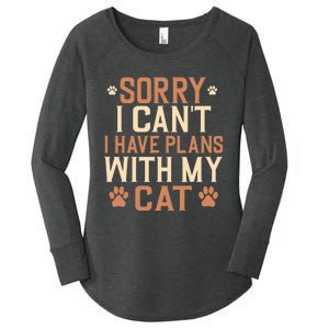 Sorry I Cant I Have Plans With My Cat Women's Perfect Tri Tunic Long Sleeve Shirt