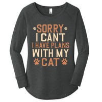 Sorry I Cant I Have Plans With My Cat Women's Perfect Tri Tunic Long Sleeve Shirt