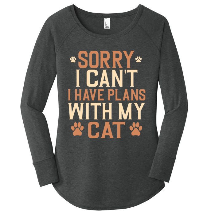 Sorry I Cant I Have Plans With My Cat Women's Perfect Tri Tunic Long Sleeve Shirt