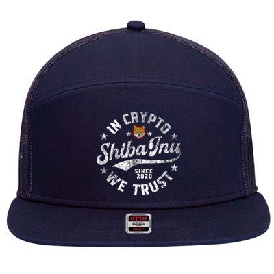 Shiba Inu Coin In Crypto We Trust Token Crypto 7 Panel Mesh Trucker Snapback Hat
