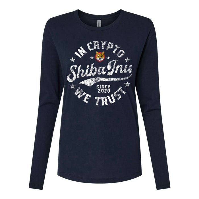 Shiba Inu Coin In Crypto We Trust Token Crypto Womens Cotton Relaxed Long Sleeve T-Shirt