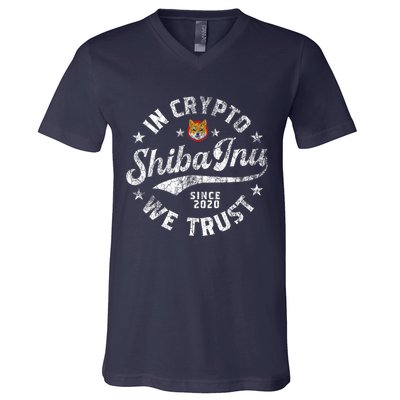 Shiba Inu Coin In Crypto We Trust Token Crypto V-Neck T-Shirt