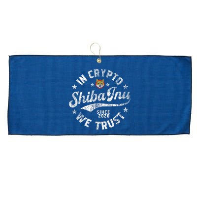Shiba Inu Coin In Crypto We Trust Token Crypto Large Microfiber Waffle Golf Towel
