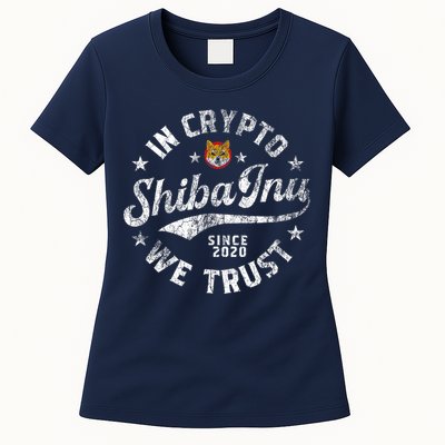 Shiba Inu Coin In Crypto We Trust Token Crypto Womens T-Shirt