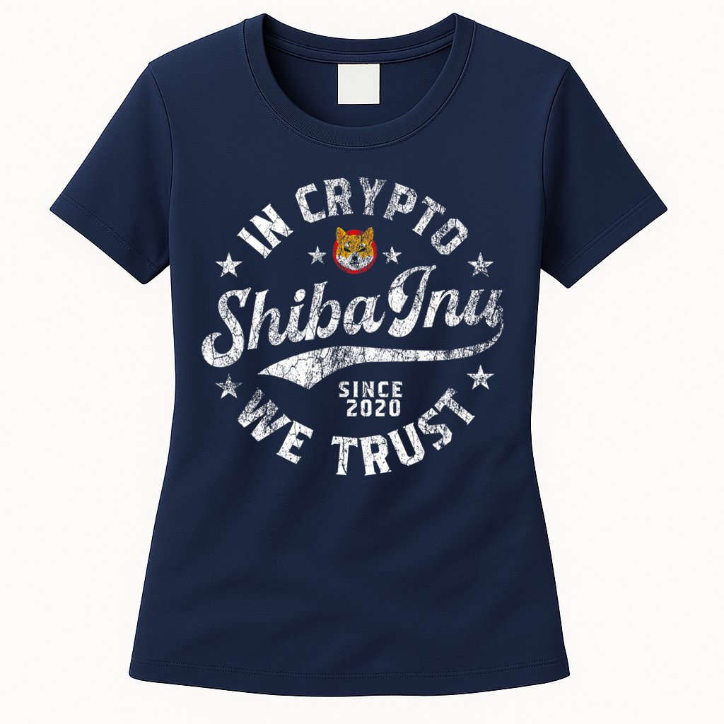 Shiba Inu Coin In Crypto We Trust Token Crypto Womens T-Shirt