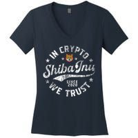 Shiba Inu Coin In Crypto We Trust Token Crypto Women's V-Neck T-Shirt