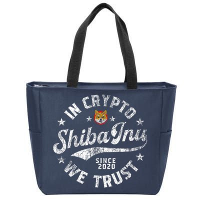 Shiba Inu Coin In Crypto We Trust Token Crypto Zip Tote Bag