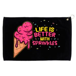 Sweet Ice Cream Fan Life Is Better With Sprinkles Great Gift Grommeted Golf Towel