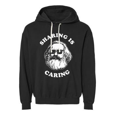 Sharing Is Caring Karl Marx Garment-Dyed Fleece Hoodie